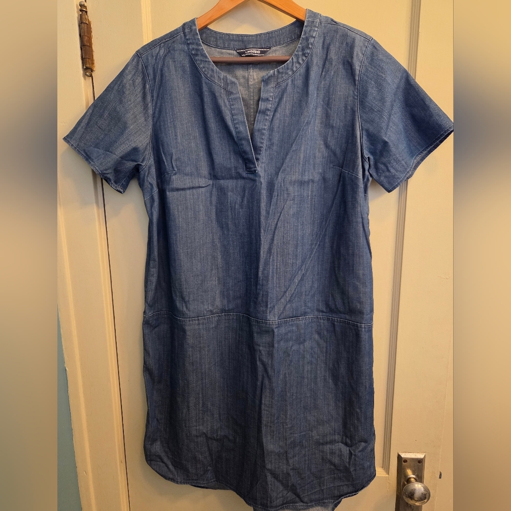 Lands End Tencel Denim Blue Dress Sz. M/L